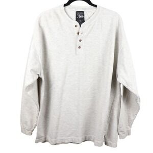 Lee Riveted NWOT Mens XL Heather Gray Long Sleeve Henley Shirt Button Up Cotton